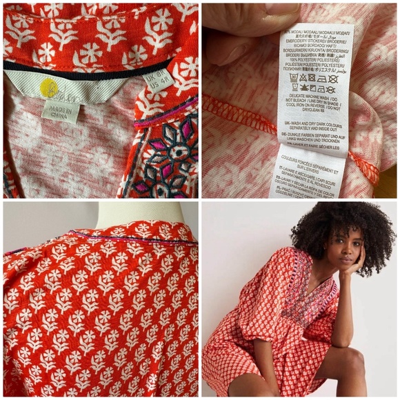 BODEN DRESS MODAL BLD EMBROIDERY PULL ON FLORAL BOHO ARTSY COTTAGECORE WHIMSY 8R - Picture 12 of 12